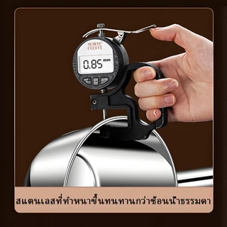 ทัพพีตักซุป สแตนเลส 304 หนาพิเศษ ด้ามยาวกันลวก ชิ้นเดียวไร้รอยต่อ ถ้วยลึก ตักน้ำ ตักแกง