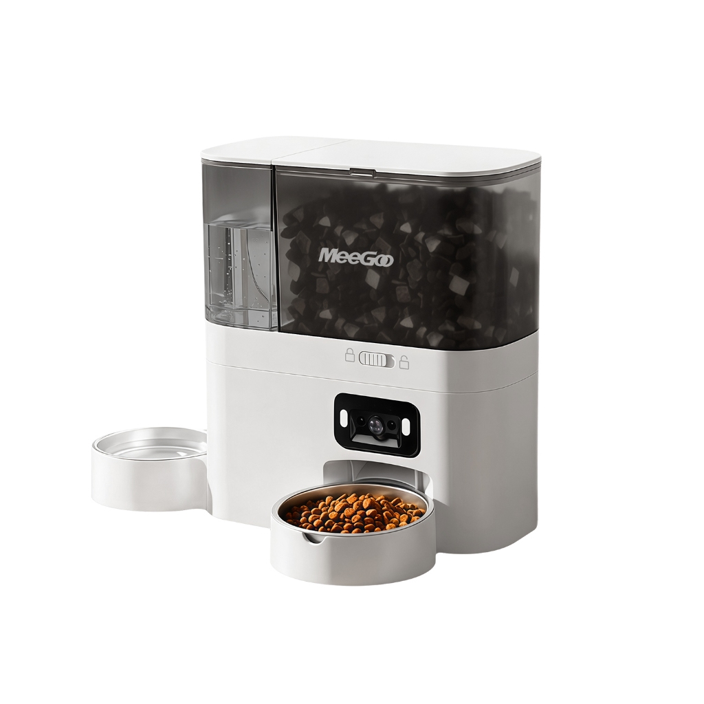 MeeGoo 2 in 1 เครื่องให้อาหารและน้ำสัตว์เลี้ยงอัตโนมัติ เชื่อมWiFi ควบคุมผ่านTuya Automatic Food and