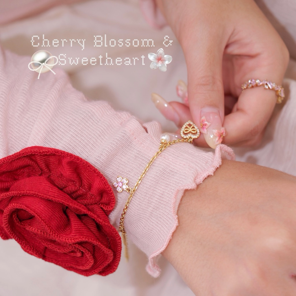 The Lucy Cherry blossom & sweetheart bracelet
