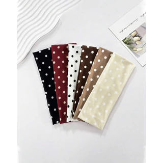 (พร้อมส่ง✨)ที่คาดผมลายจุด Polka Dot สไตล์เกาหลี แฟชั่น ผ้ายืด ใส่สบาย 🩰🌼