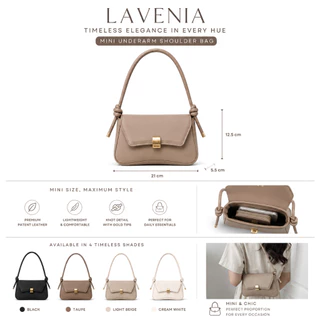 LAVENIA กระเป๋าสะพายไหล่ผู้หญิงแฟชั่นมินิมอล กระเป๋าทรงมินิ น้ำหนักเบา หนัง สีคลาสสิก 4 สี สำหรับสะพายไหล่ไปทำงาน เที