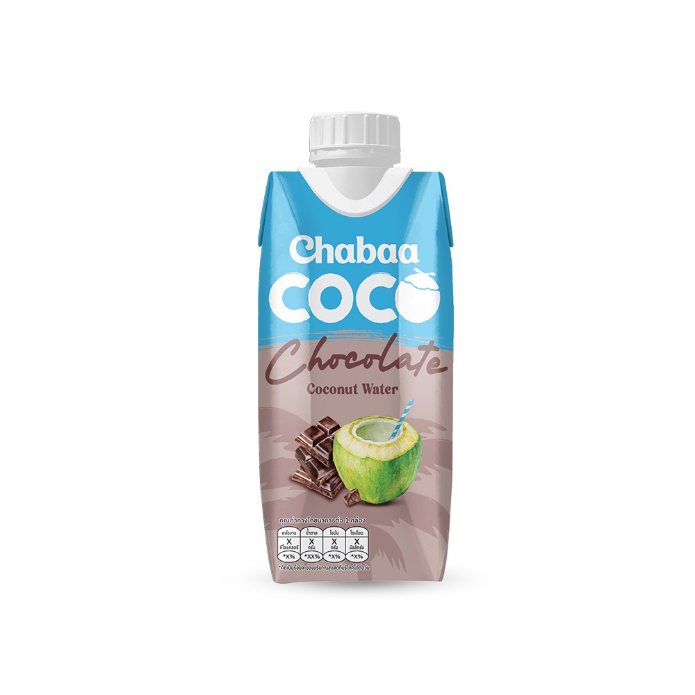 (สินค้าสำหรับแถมห้ามจำหน่าย) CHABAA COCO น้ำมะพร้าว 94% ผสมน้ำนมมะพร้าว สูตร ช็อกโกแลต 310 มล. (จำนวน 2 กล่อง)