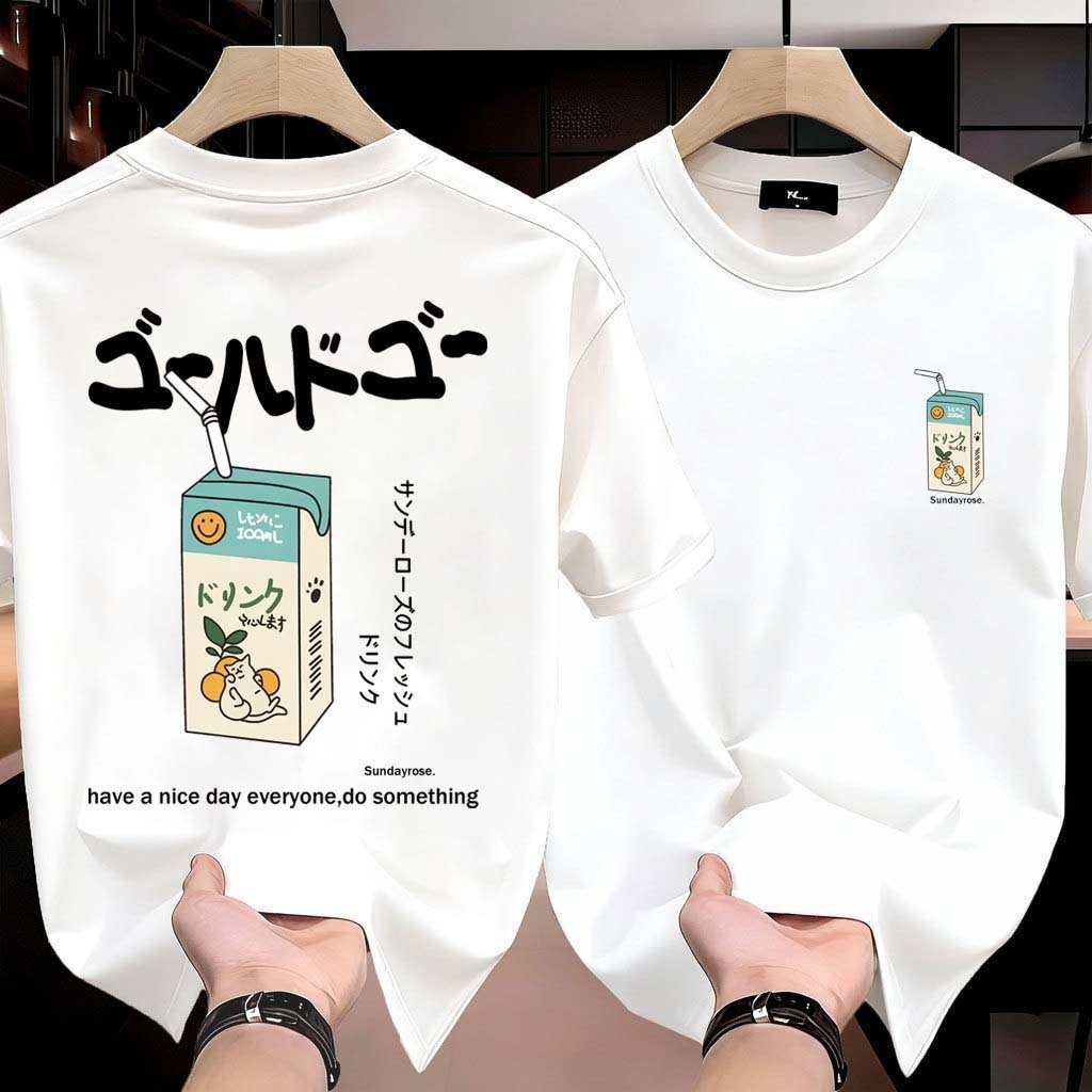 เสื้อยืดสีขาว ลายแมวญี่ปุ่น น่ารัก สบายๆ ใส่ ใหม่ เสื้อยืดโอเวอร์ไซส์ผู้ชาย​ เสื้อยืดลายการ์ตูนผู้ชาย​ 6.23