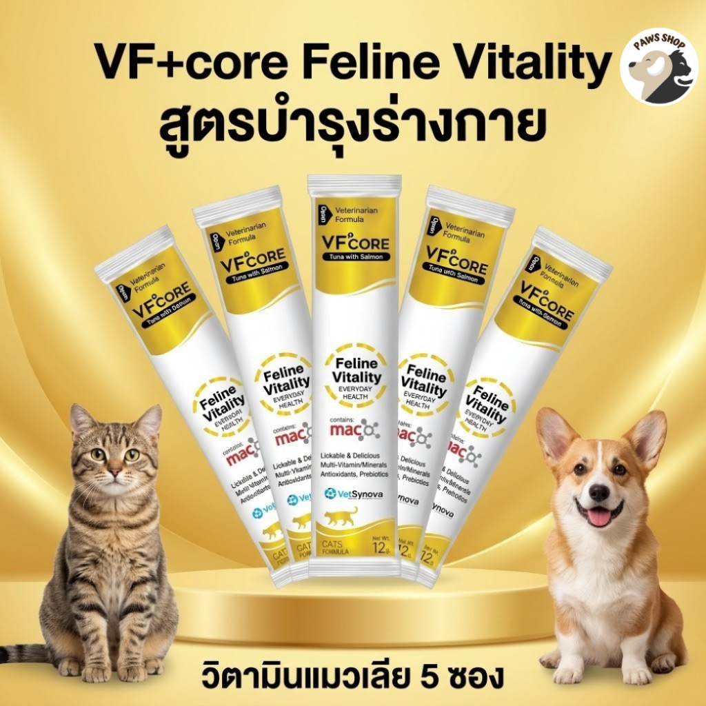VFcore Canine Vitality วิตามินสำหรับสุนัข สูตรวิตามินรวม วิตามินสุนัข 5 ซอง