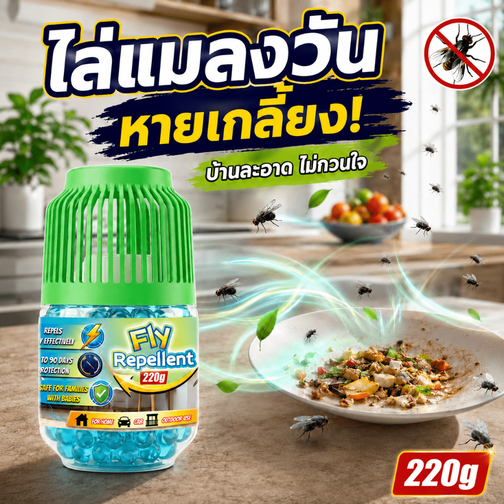 ซื้อ 2 แถม 1 ไล่แมลงวัน ไล่แมลงหวี่ แมลงวัน 220g กำจัดแมลงวัน ไม่มีสารเคมีอันตราย เห็นผลเร็ว คงทน ขับไล่แมลงวัน 90 วัน