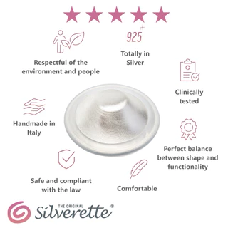 ถ้วยเงิน (ต้นฉบับ) Silverette Nursing Cups ป้องกันหัวนมแตก บำรุงหัวนม การดูแลหลังคลอดและให้นมบุตร