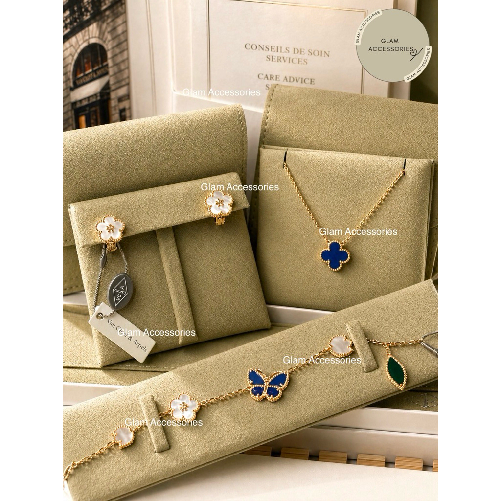 สร้อยข้อมือ สร้อยคอ ต่างหู Lucky Spring Van18k 1:1 High Quality