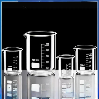 บีกเกอร์แก้ว (Beaker Glass) ขนาด 25ml 50ml 100ml 150ml 200ml 250ml พร้อมส่งในไทย