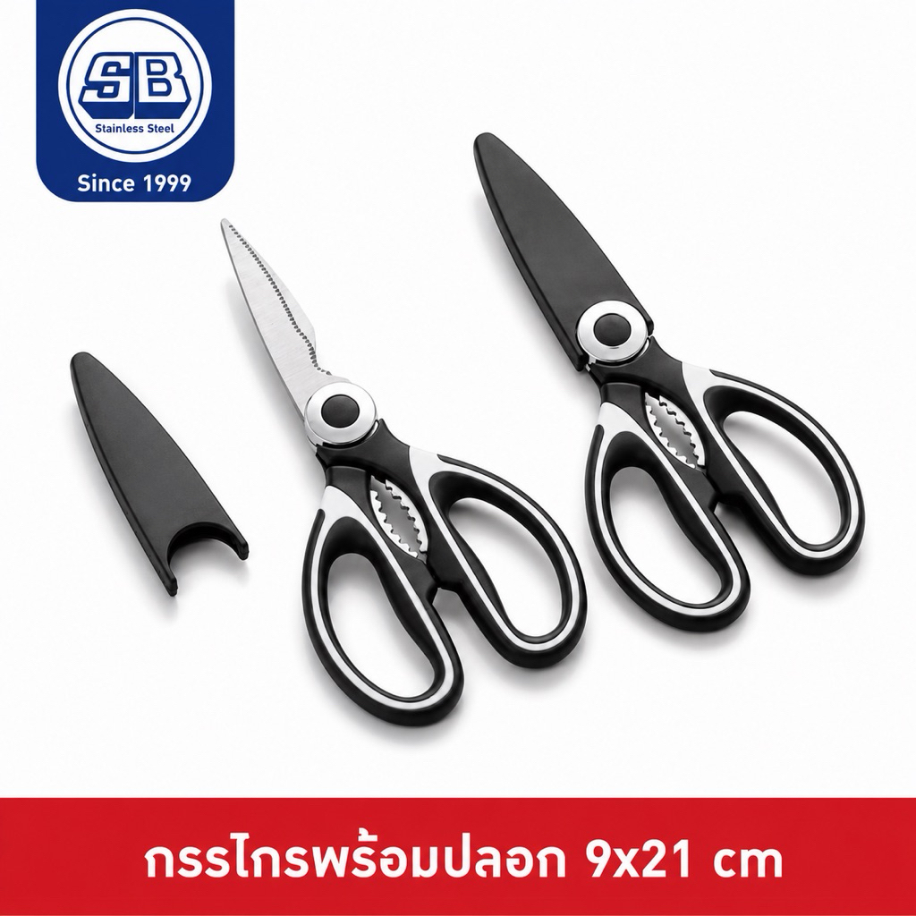 SB Stainless กรรไกร กรรไกรอเนกประสงค์ ทำจากสแตนเลสแท้ SC002-8 BK