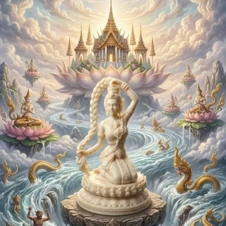 ​พระแม่ธรณีถือเป็นตัวแทนของความอดทนและความเมตตาหากคุณทำบุญแล้วกรวดน้ำลงดินนั่นคือการฝากบุญไว้กับท่านเพื่อให้ท่านช่วยเก็บ