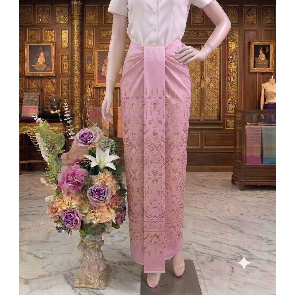 ไหมแพรวากาฬสินธุ์  ขิดโบราณ ผ้าทอลายพรีเมี่ยม ผ้าถุง ผ้าซิ่น ของรับไหว้ ของฝาก ของขวัญ ผ้าตัดชุด  ขนาด 1100  X 1800  CM.