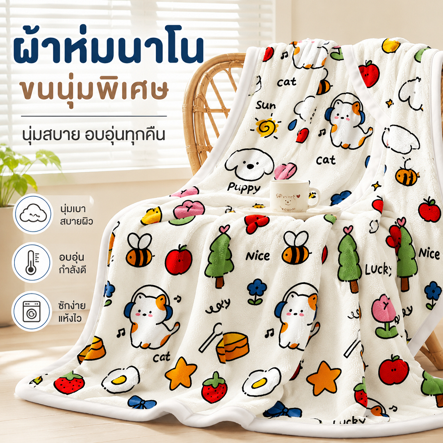 BP ผ้าห่ม ผ้าห่มนาโน ผ้าห่มแอร์ ผ้านุ่ม ผ้าห่มนุ่มมากๆ เบาสบาย  นุ่มลื่น อเนกประสงค์ นอนสบาย หลายสี ผ้าห่ม sleep