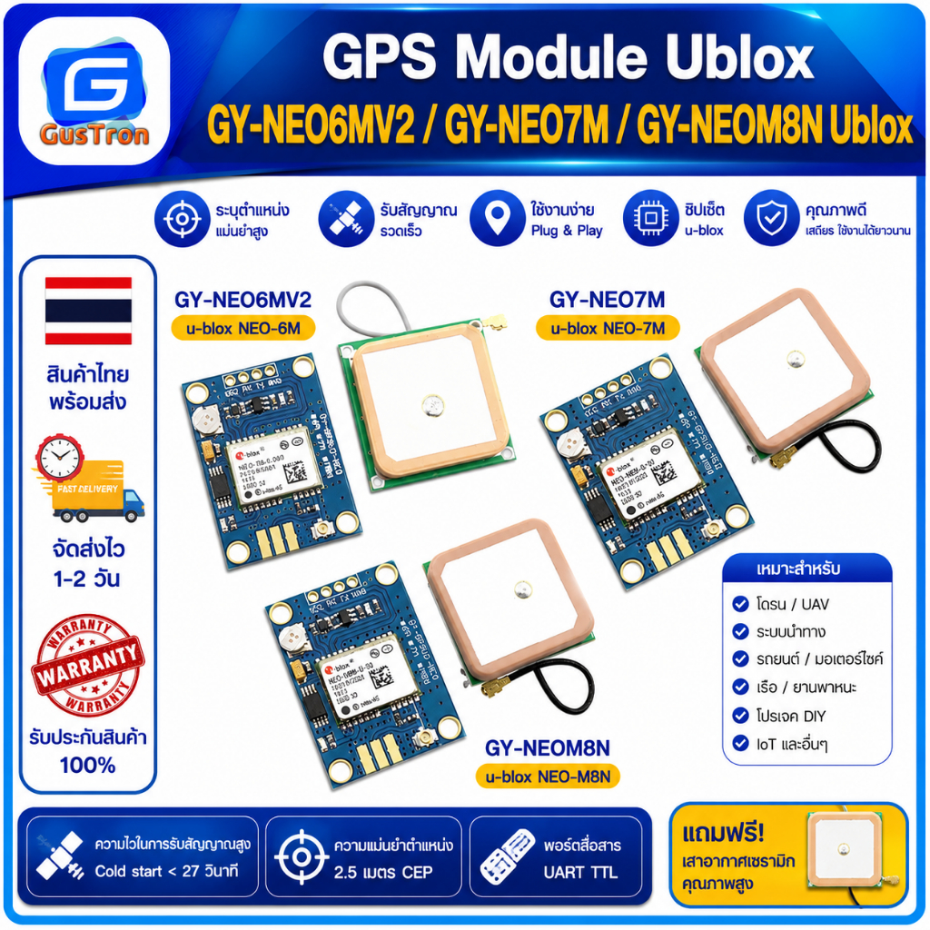 GPS Module Ublox GY-NEO6MV2 / GY-NEO7M / GY-NEOM8N Ublox