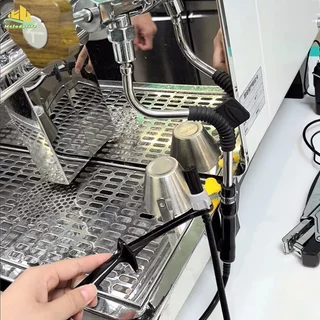 แปรงทําความสะอาดเครื่องชงกาแฟไอน้ํา แบบยาวพร้อมหัวแปรงแบบถอดได้ ทนอุณหภูมิสูง
