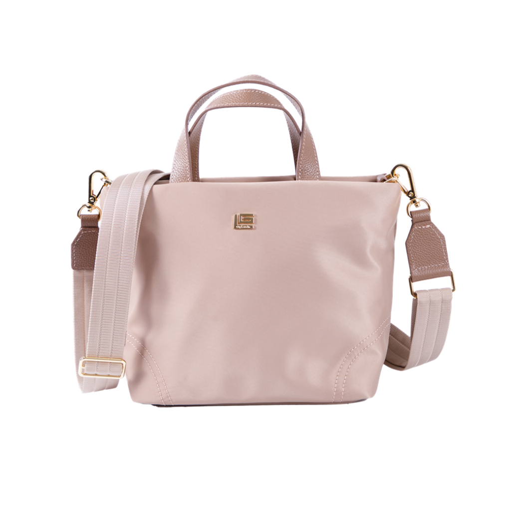 Guy Laroche กระเป๋าถือ+สายสะพายยาว ผ้าไนลอน สีครีม รุ่น  AGH0871FS6BRM