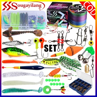 Sougayilang ชุดอุปกรณ์ตกปลาลูร์หลายรุ่น เหยื่อปลอมสุดติดปลา มาพร้อมกล่องเก็บ กล่องแยกช่อง ปลาเบส ปลาช่อน น้ำจืดน้ำเค็ม