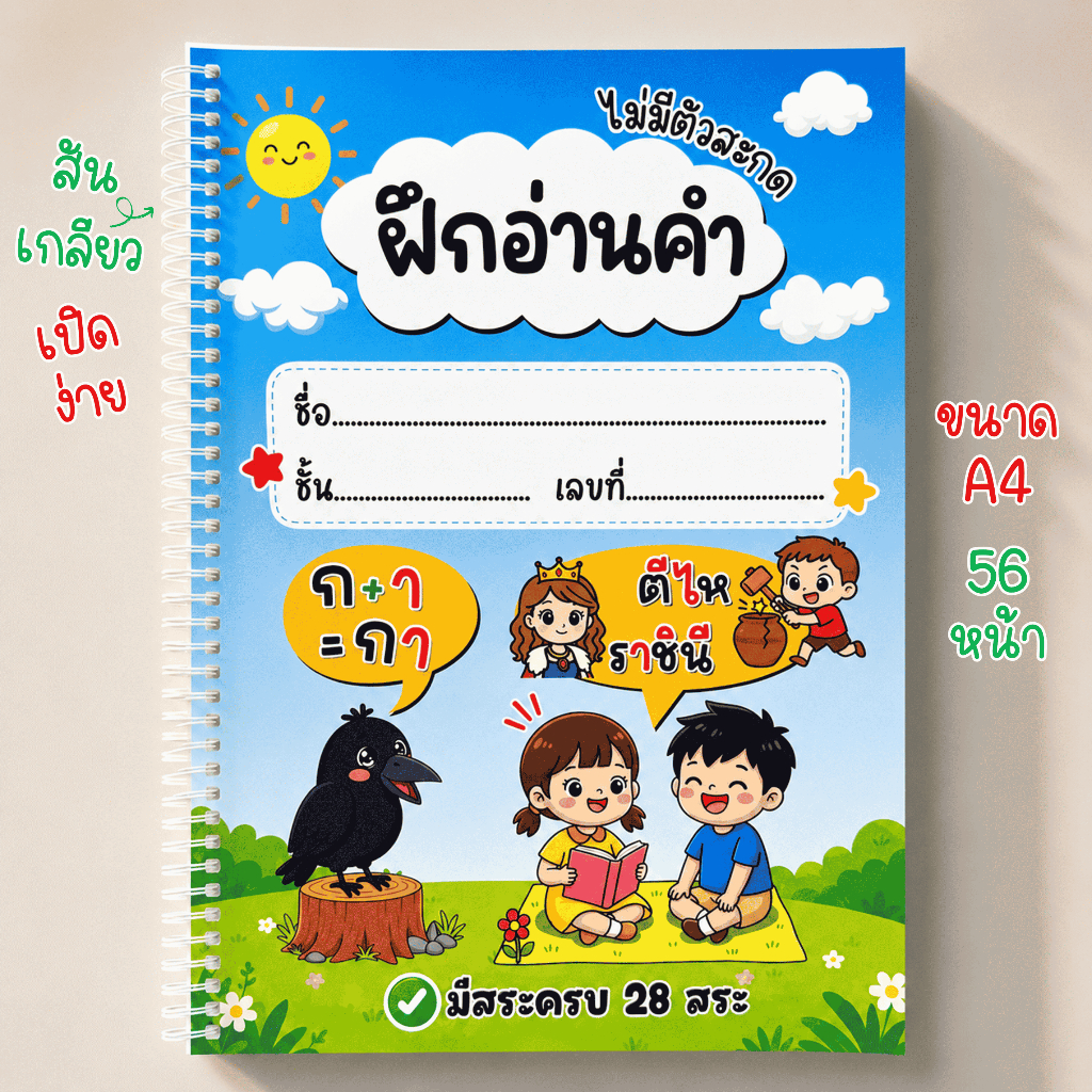 หนังสือ อ่านคำ-ไม่มีตัวสะกด (คณิตพี่นา)