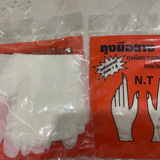 ถุงมือ PVC สีขาวตราNT ข้อสั้น ถุงมืออเนกประสงค์ใช้เก็บก้อนยาง 1 โหลมี 36 คู่ สวมใส่ง่ายสำหรับทำความสะอาด