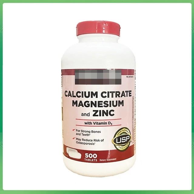 (Exp.03/2028)Kirkland Signature Calcium Citrate Magnesium and Zinc With Vitamin D3 500 เม็ด