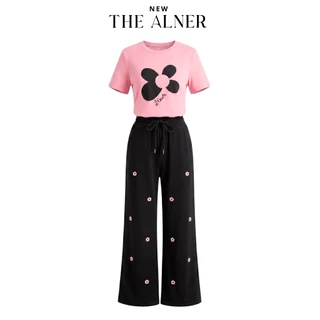 ชุดเซตวอร์มปักดอกไม้ กางเกงขายาว Thealner (ดิอัลเนอร์) -AN554