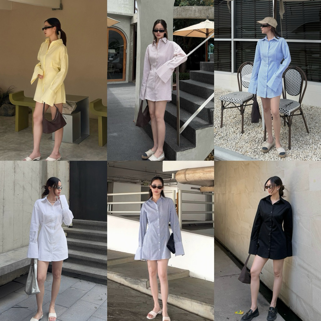 CHANUN-Harper Dress เดรสเชิ้ตทรงoversize(CN-094)