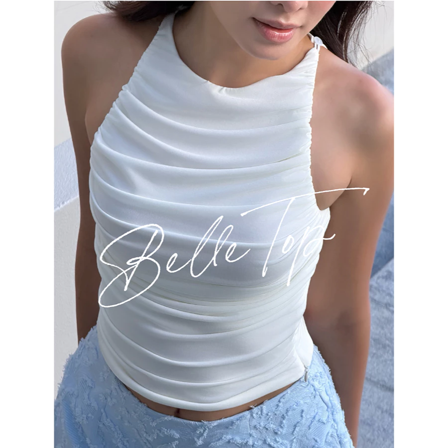 SEASON STUDIO - BELLE TOP / เสื้อแขนกุด ดีเทลรูดจับย่น