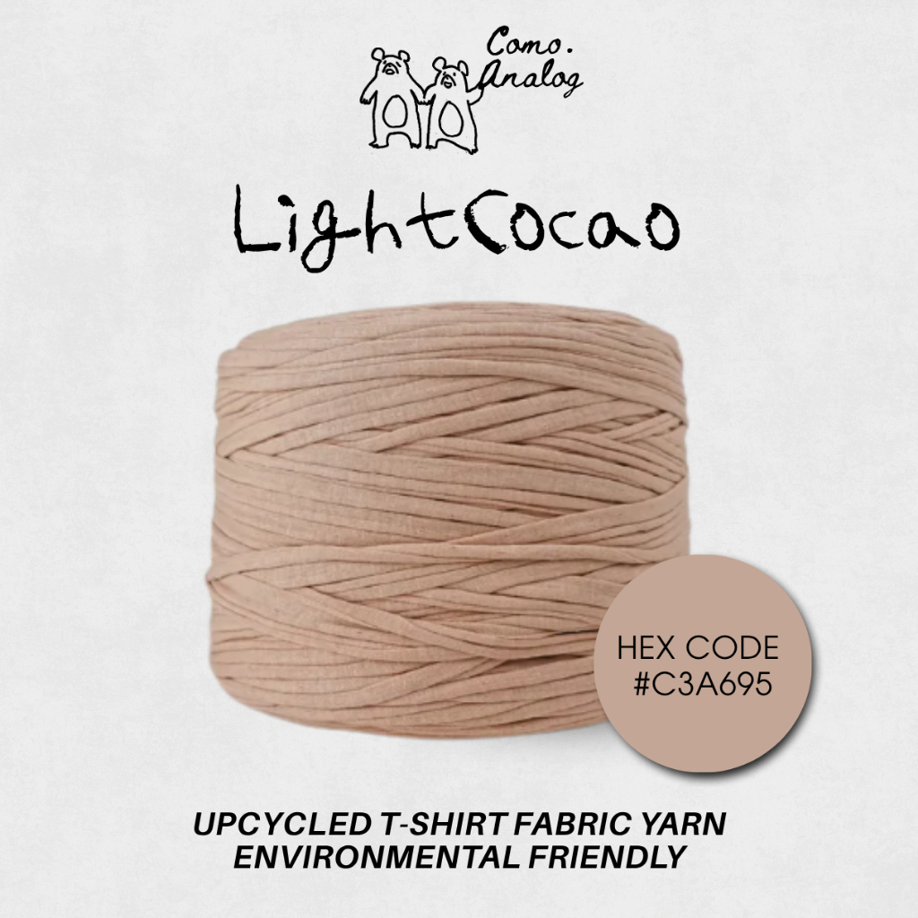 COMO.Analog Upcycled T-Shirt Yarn สี LightCocao #c3a695 ไหมผ้ายืด ถักนิตติ้ง โครเชต์ ถักกระเป๋า พรม 