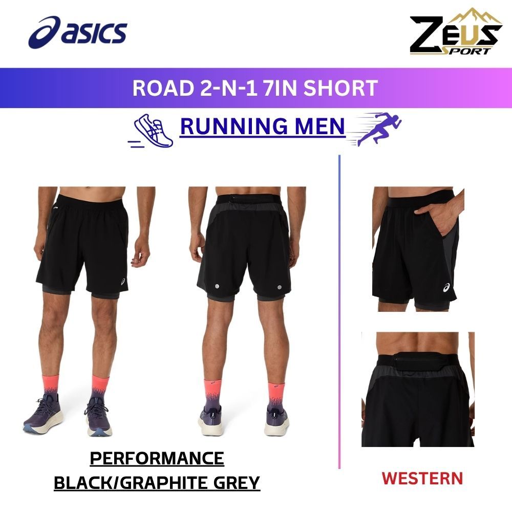 ASICS กางเกงกีฬาผู้ชาย ความยาว 5" และ 7" แห้งไว คล่องตัวดี สบายตลอดการออกกำลังกาย