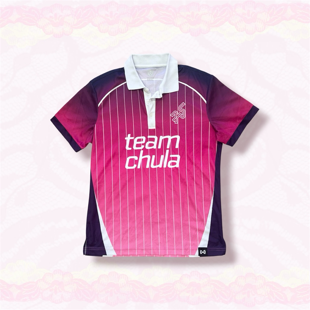 (มือสอง) warrix เสื้อบอล จุฬา team chula 75 size M