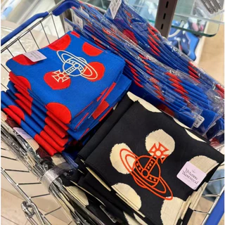 ผ้าเช็ดหน้า Cotton ลายสก็อต Vivienne Westwood ของแท้ สีสวย ใช้ผูกกระเป๋า ผูกผม พร้อมส่งในไทย