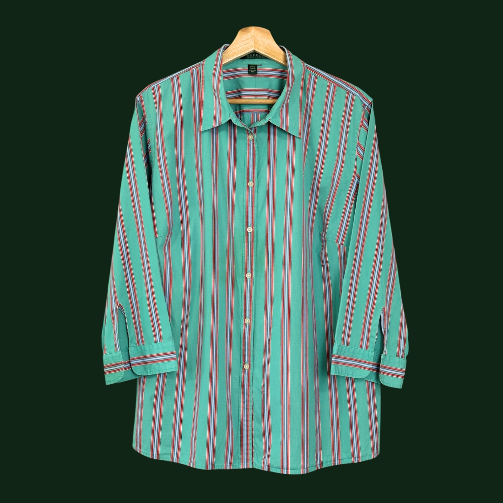 Lauren Ralph Lauren เสื้อเชิ้ตผู้หญิงเหมาะสำหรับใส่คลุม [รอบอก 52"]