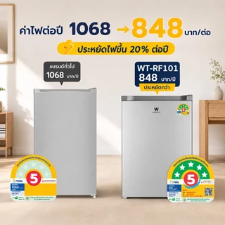 Worldtech ตู้เย็นมินิบาร์ ขนาด 3.3คิว/92 ลิตร ประหยัดไฟ5ดาว รุ่น WT-RF101