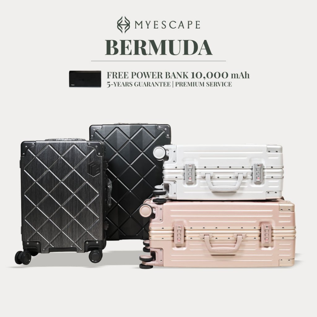 MYESCAPE BERMUDA กระเป๋าเดินทางล้อลาก Luggage โครงอลูมิเนียม (แถมถุงคลุมPVC+ Powerbank)