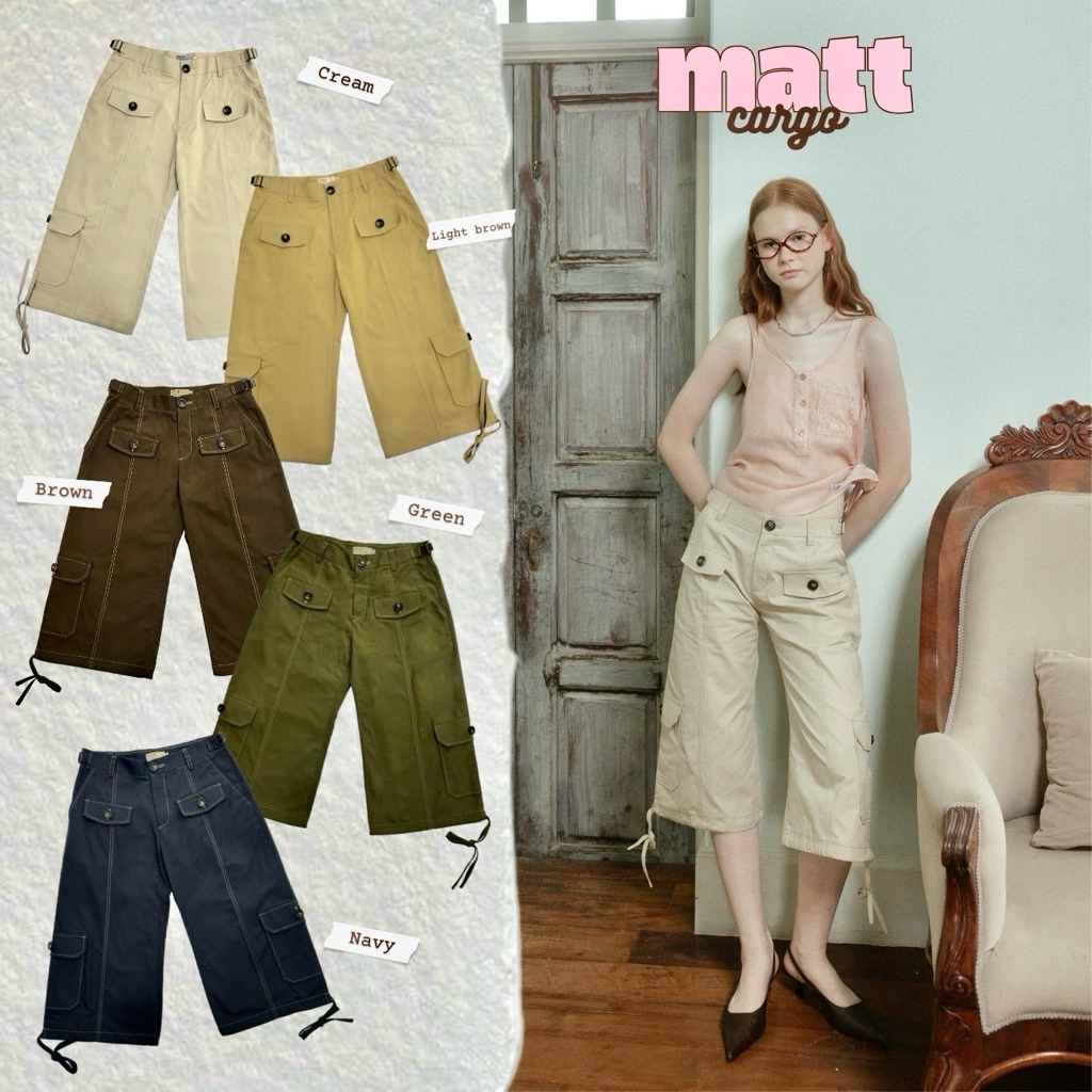 MATT CAPRI CARGO(Brown•Olive•Dark choco •Navy•Cream)