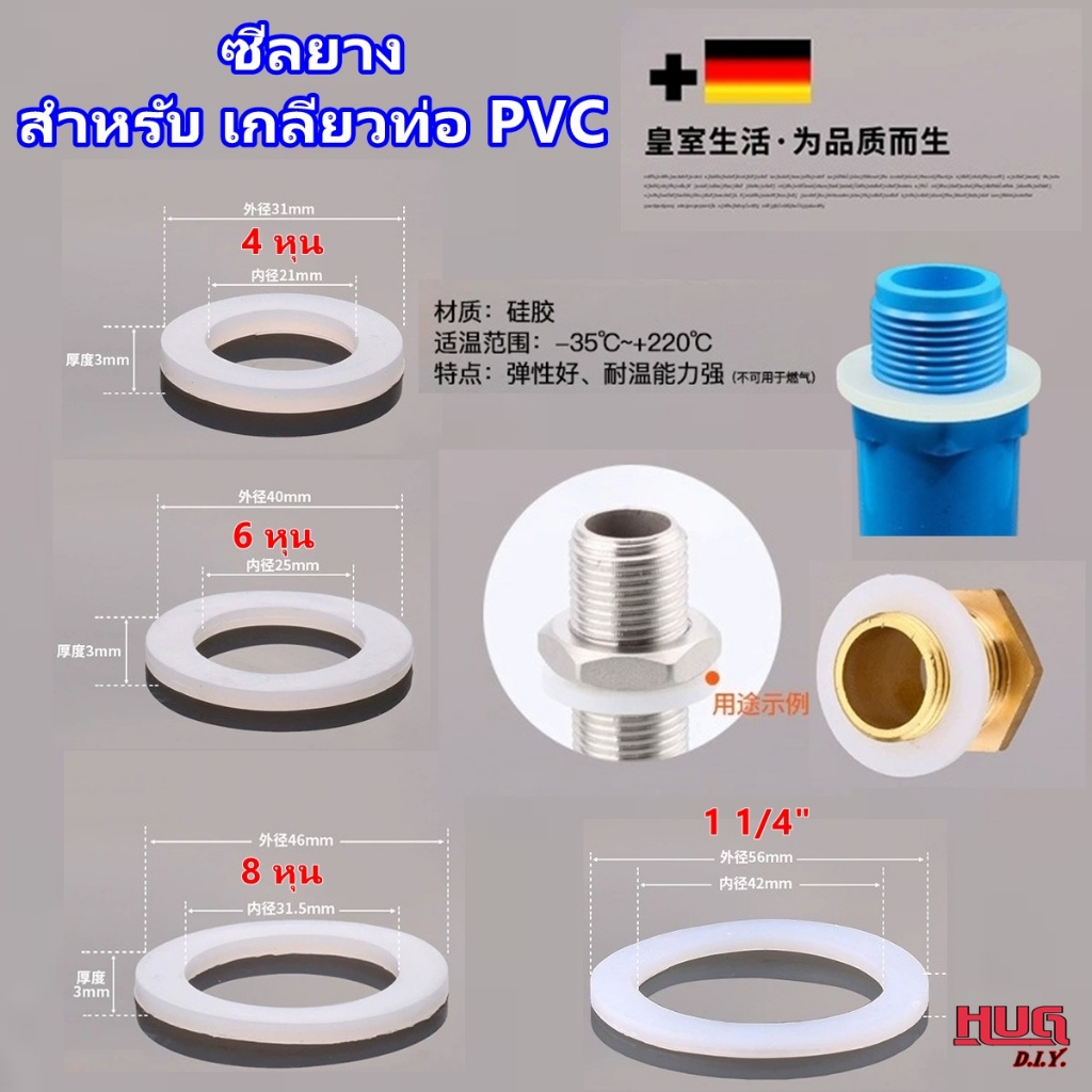 ซีลยาง ซิลิโคน สำหรับ เกลียวนอก ซีลยางใส่ท่อเกลียวนอก ยางรองข้อต่อ PVC โอริงยาง พีวีซี  ยางรองท่อเกลียวนอก แหวนยาง hug