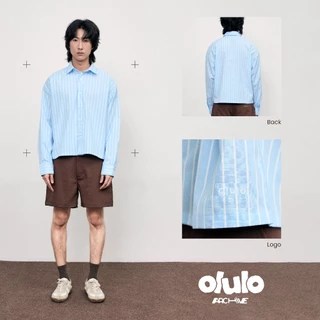 olulo Archive - Boxy Long Sleeves Shirt เสื้อเชิ้ตแขนยาวสีฟ้าอ่อนทรง Boxy