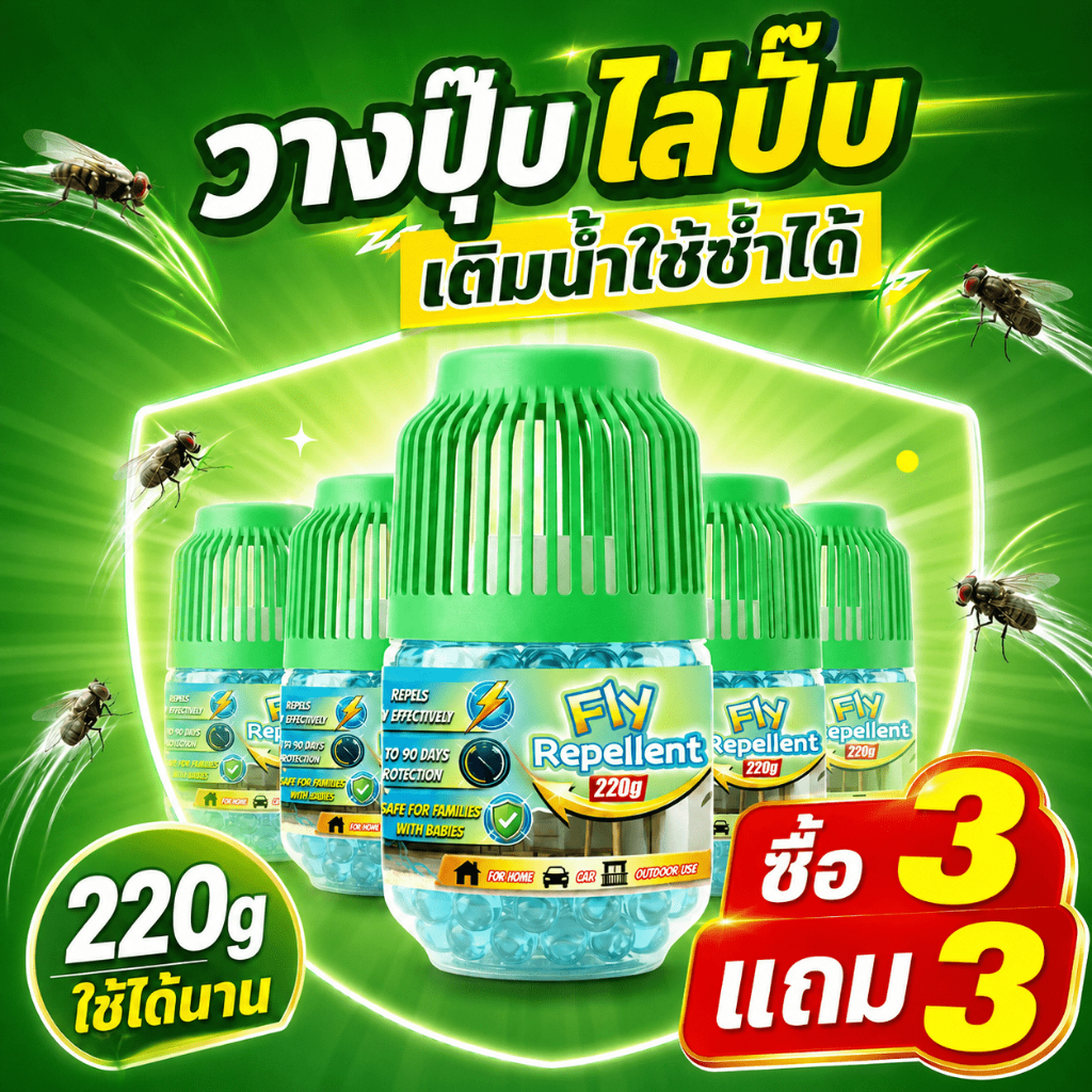 ✨ได้กลิ่นแล้วบินหนี✨ไล่แมลงวัน ไล่แมลงหวี่ 220g ไม่ก่อให้เกิดอันตรายต่อร่างกายมนุษย์ สัตว์เลี้ยง เจลไล่แมลงวัน