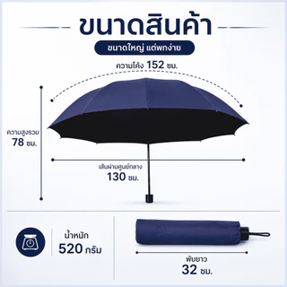 ร่มพับอัตโนมัติ ร่มเปิดปิดพับอัตโนมัติ ทนทาน น้ำหนักเบา กันฝน กันแดด พกพาง่าย กันแสง UV สีมินิมอล