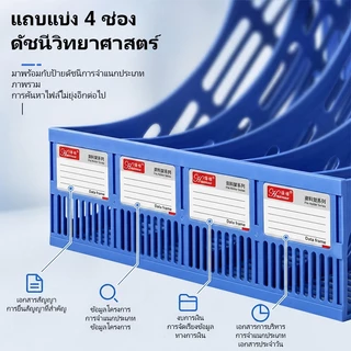 ชั้นวางเอกสารพลาสติก 3/4 ชิ้น ที่ใส่แฟ้ม 4 ช่อง ที่วางแฟ้มบนโต๊ะ สำหรับจัดเอกสาร