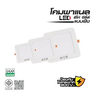 HI-TEK โคมพาเนล LED ECO Series ทรงสี่เหลี่ยม แบบฝังฝ้า