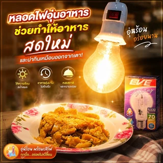 [ลดล้างสต็อค] หลอดไส้ หลอดไฟอุ่นอาหาร เลี้ยงสัตว์ ปรับหรี่แสง ขั้วหลอด E27 แสงวอร์มไวท์ 3000K