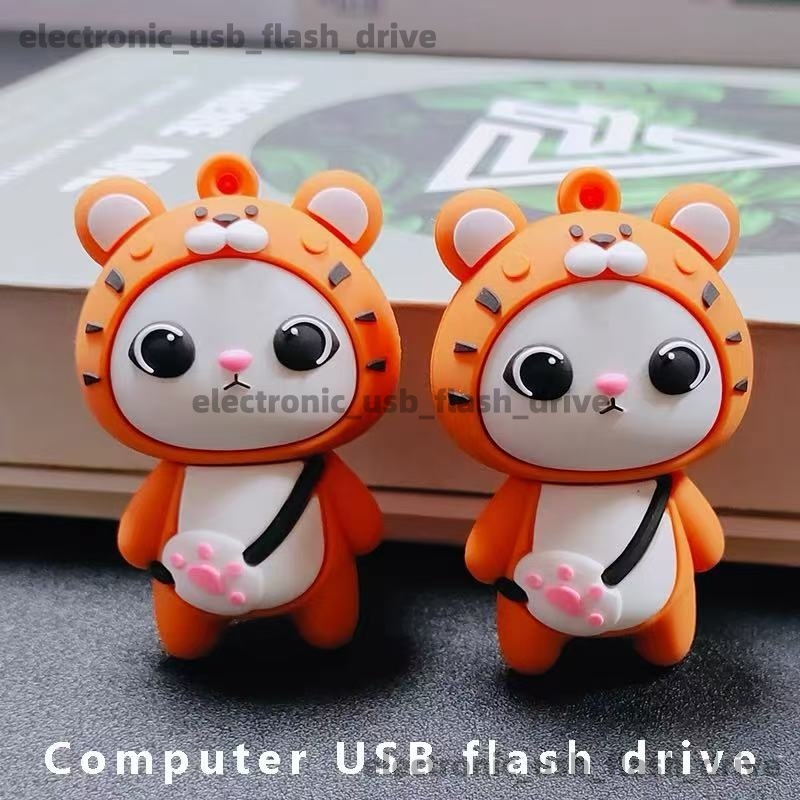 แฟลชไดรฟ์ USB 1GB 2GB 4GB 8GB 16GB 32GB 64GB 128GB 1TB เสือน่ารัก การ์ตูนแฟลชไดรฟ์ การจัดส่งจากกรุงเทพมหานคร