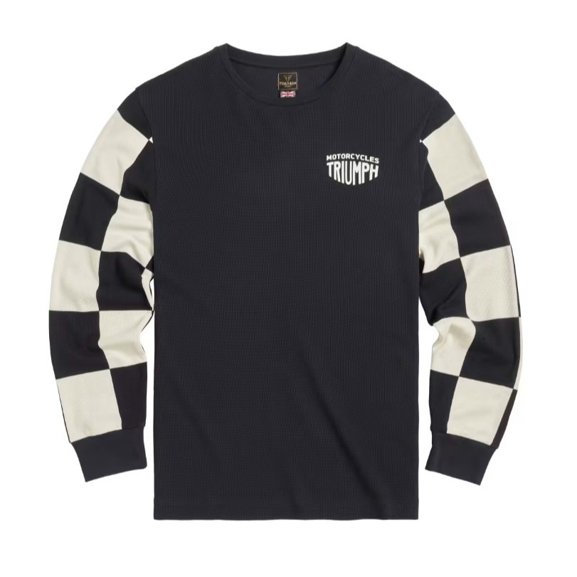 เสื้อยืดแขนยาว Harker Long Sleeved T-Shirt Checkerboard B+W Black / Bone Triumph MTLS2314