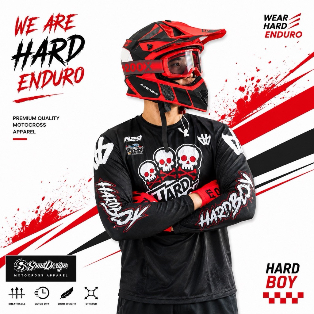 เสื้อขับมอเตอร์ไซค์วิบาก Hardboy เสื้อใส่ขับมอเตอร์ไซค์ ระบายอากาศได้ดี เสื้อขับมอเตอร์ไซค์วิบาก