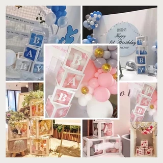 ร้านไทย อักษรครบ 🇹🇭กล่องลูกโป่ง 🎁 สีขาว กล่องลูกโป่งอักษร กล่องลูกโป่งวันเกิด