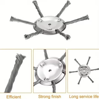 หัวตัดหญ้า ลวดเหล็ก 6 แฉก รู 5 มิล แข็งแรง ทนทาน สำหรับเครื่องตัดหญ้า Rivet