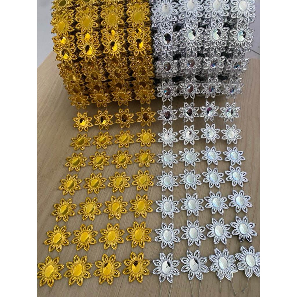 สังวาลย์R02 ยาว 1 หลา แพ็ค 120 ชิ้น พร้อมส่ง📌ใช้ตกแต่งเหรียญโปรยทาน ตกแต่งพานพุ่มบูชา ตกแต่งงานต่างๆ