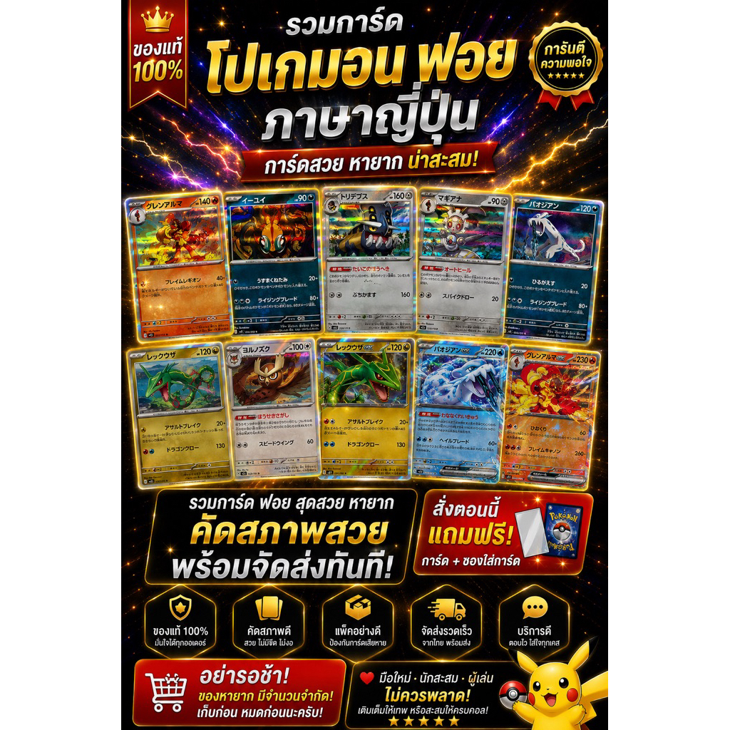 Pokemon cards รวมภาษา : การ์ดฟอย