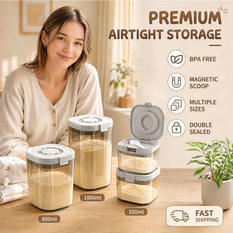 โถเก็บอาหาร กระปุกใส่นมผง สูญญากาศ โถปิดผนึก อาหาร แบบใช้ซ้ําได้ BPA FREE ส่งจากไทย