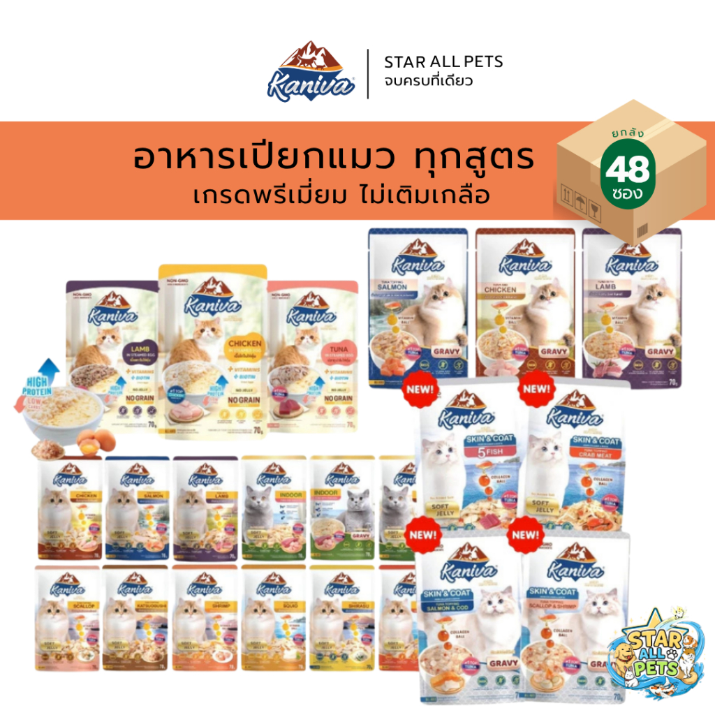 {FS} ยกลัง Kaniva อาหารเปียกคานิว่า เนื้อปลาทูน่าเน้นๆ พร้อมด้วย Vitamin Balls พิเศษเฉพาะจากคานิว่า